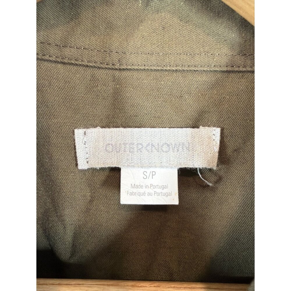 Outerknown Olive Green Romper Women's Size Small‎ Utility Style Linen Blend - Picture 3 of 10
